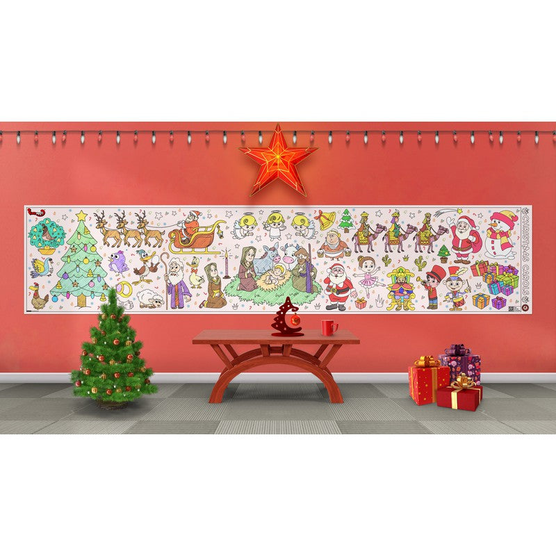 Christmas Carols Wall Colouring Roll For Kids