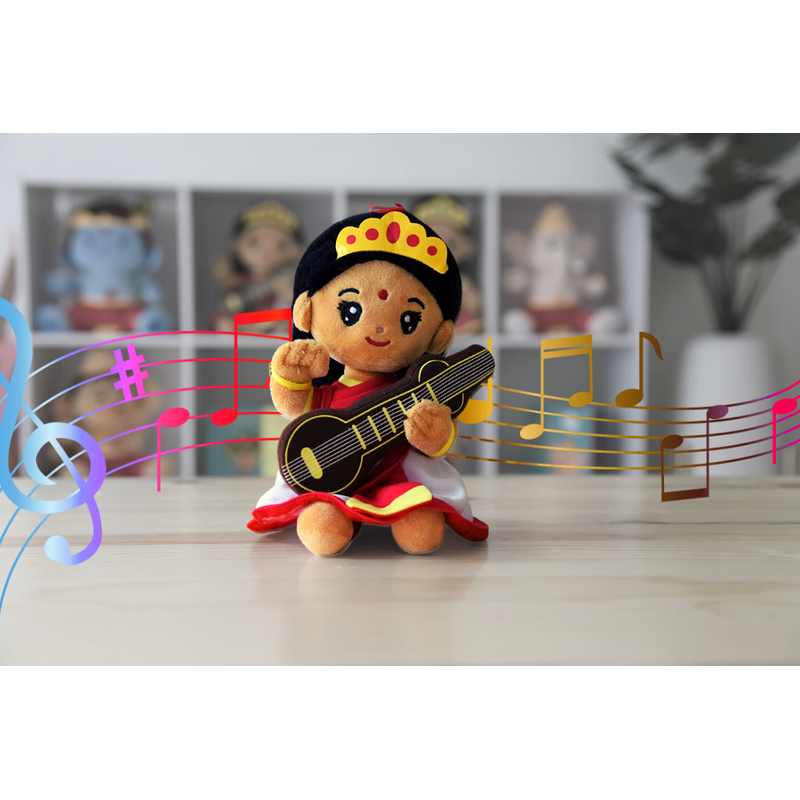 Saraswati Devi Collection - Mantra Singing Plush Toys With Modi Toys Book