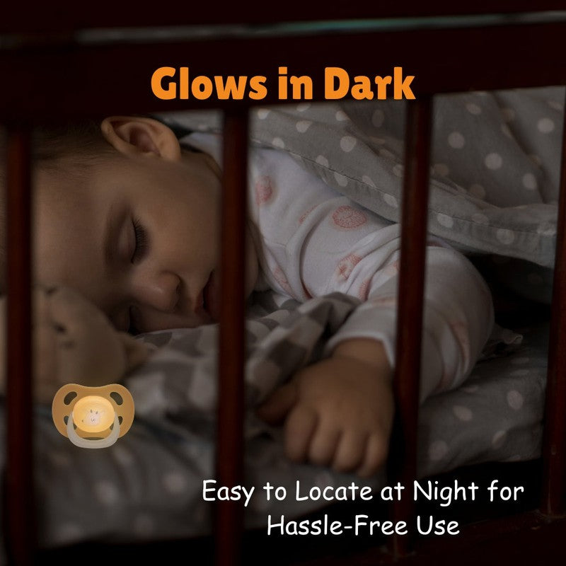 Pack of 2 Glow-in-the-Dark Pacifier with Case (1-6 Months)