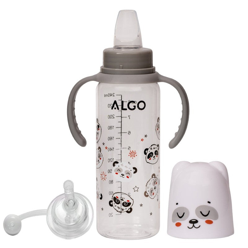 2 in 1 Silicon Spout & Straw Sipper with Gravity Ball & Twin Handles - 250ml (1-2 Years)