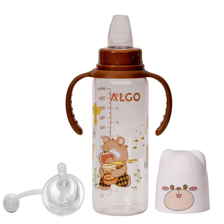 2 in 1 Silicon Spout & Straw Sipper with Gravity Ball & Twin Handles - 250ml (1-2 Years)