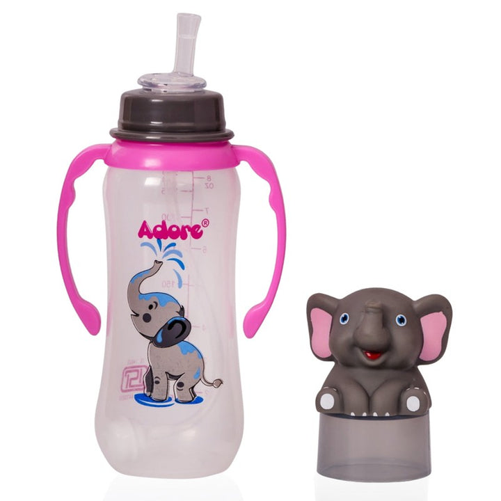 Animal Character Straw Sipper with Gravity Ball and Twin Handles 250ml (1-2 Years)