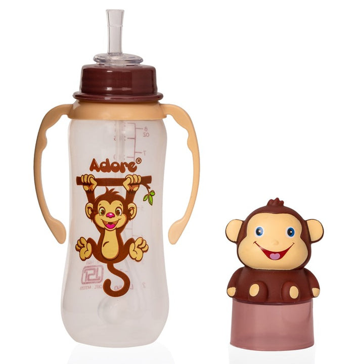 Animal Character Straw Sipper with Gravity Ball and Twin Handles 250ml (1-2 Years)