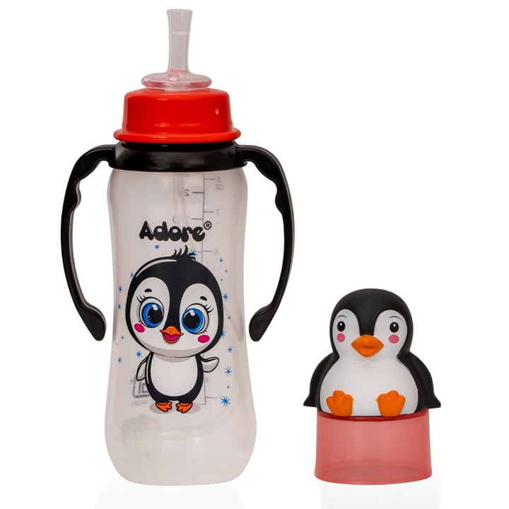 Animal Character Straw Sipper with Gravity Ball and Twin Handles 250ml (1-2 Years)