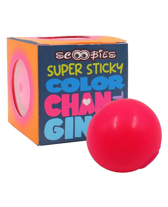 Scoobies Super Sticky Color Changing Ball Multicolor (Pack of 1) | Squishy Sensory Play & Focus Booster