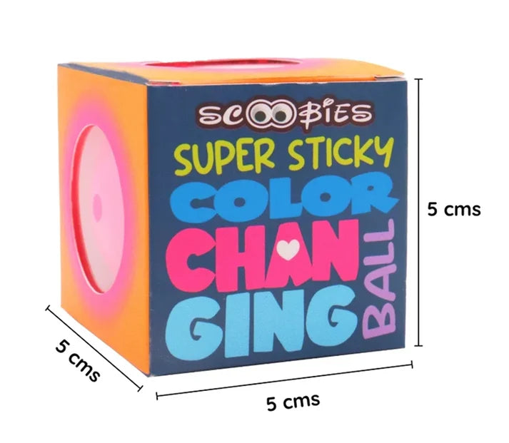 Scoobies Super Sticky Color Changing Ball Multicolor (Pack of 1) | Squishy Sensory Play & Focus Booster
