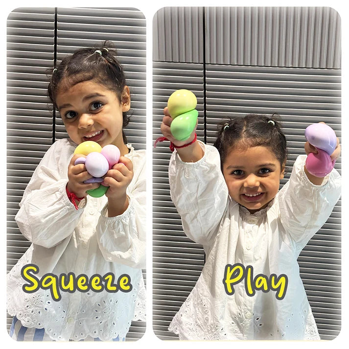 Scoobies Sticky Balls – 4 Squishy Wall-Sticking Balls in Charming Pastel Colors | Sensory & Stress Relief Toy