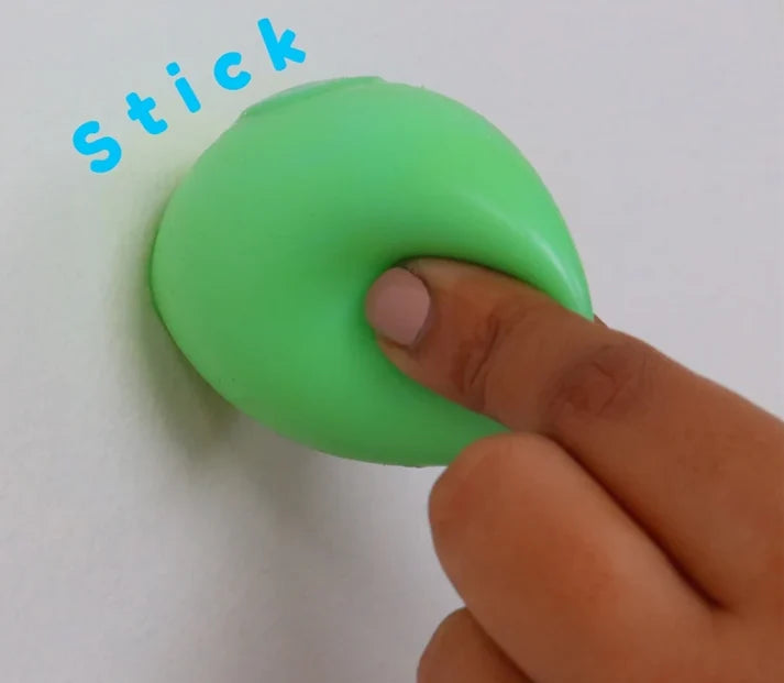 Scoobies Sticky Balls – 4 Squishy Wall-Sticking Balls in Charming Pastel Colors | Sensory & Stress Relief Toy
