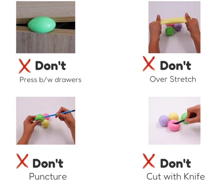 Scoobies Sticky Balls – 4 Squishy Wall-Sticking Balls in Charming Pastel Colors | Sensory & Stress Relief Toy