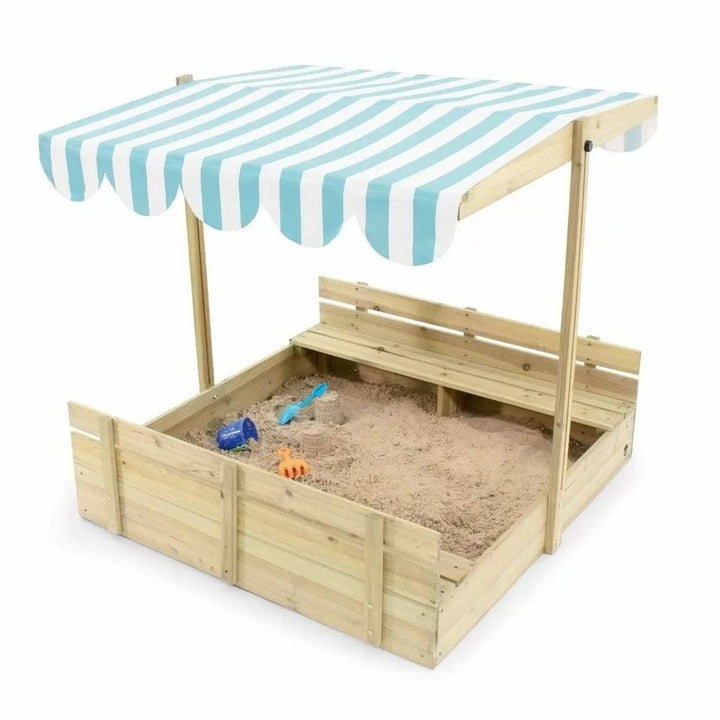 Wooden Sandpit with Canopy - Natural (2-6 Years) | Weight: 13 Kg | COD Not Available