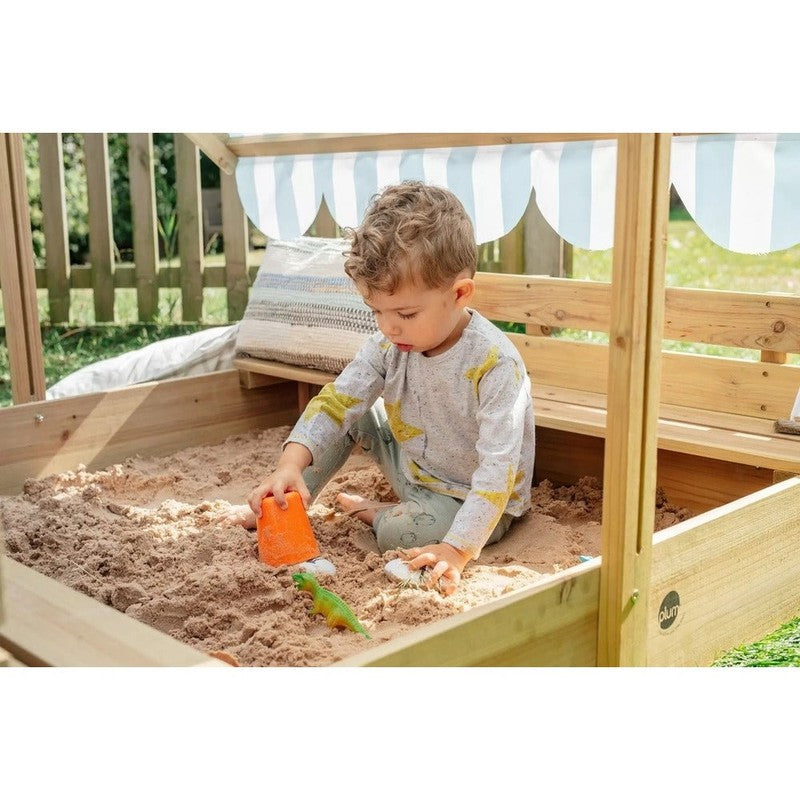 Wooden Sandpit with Canopy - Natural (2-6 Years) | Weight: 13 Kg | COD Not Available