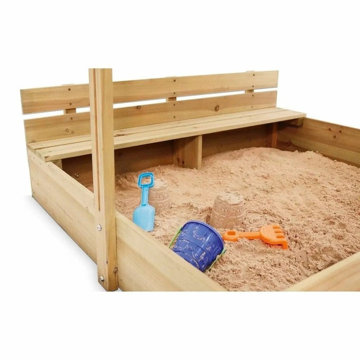 Wooden Sandpit with Canopy - Natural (2-6 Years) | Weight: 13 Kg | COD Not Available