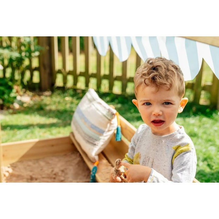 Wooden Sandpit with Canopy - Natural (2-6 Years) | Weight: 13 Kg | COD Not Available