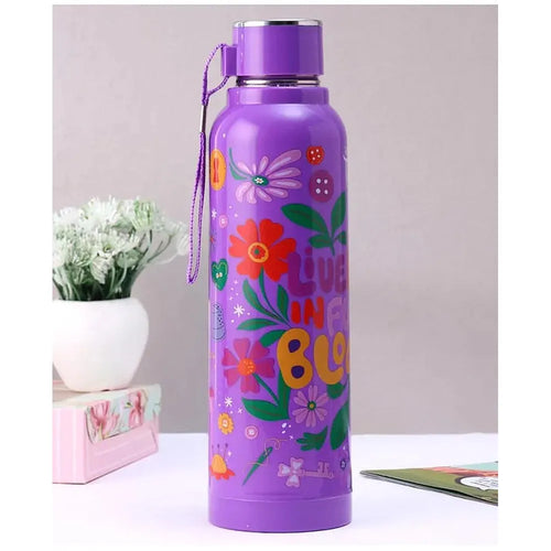 Cello Puro Steel Benz Icon Water Bottle with Disey Tinker Bell Print - 730ml | Violet