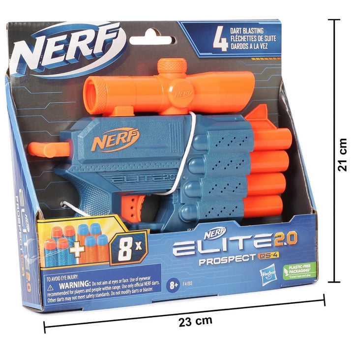 Original Nerf Elite 2.0 Prospect QS4 Dart Blaster with 8 Darts by Hasbro