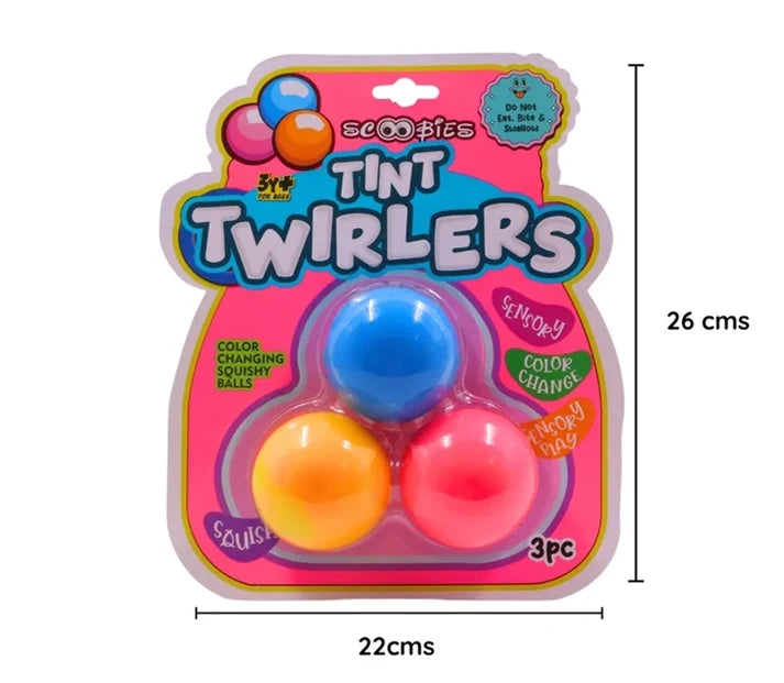Scoobies Tint Twirlers – Color-Changing Fidget Balls | Set of 3 | Stress Relief & Sensory Play
