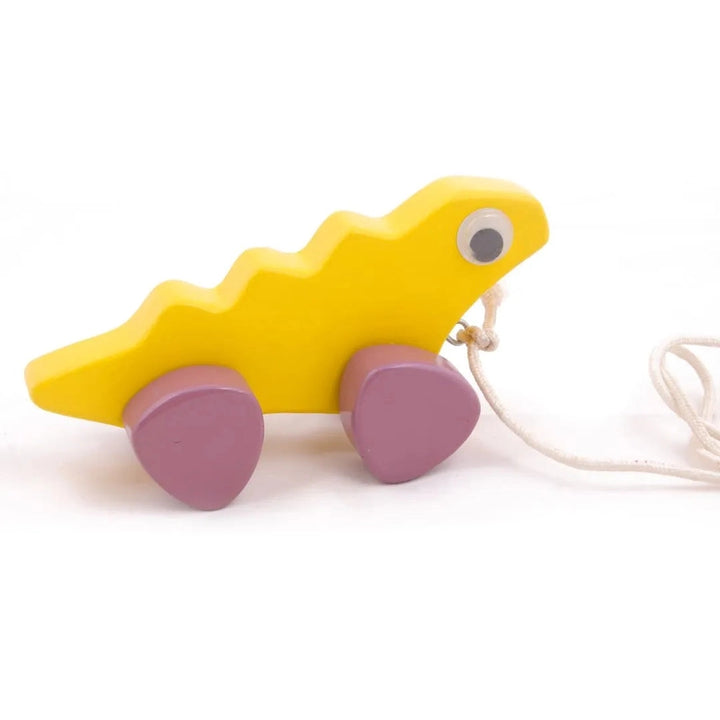 Wooden Pull toy & Push Along Toy Sea Animal’s  (IGUANA) (Yellow) -  Large Size