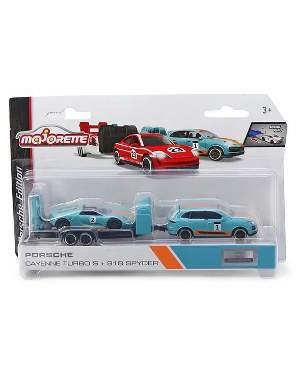 Original Licensed Majorette Diecast Porsche Cayenne Turbo S + 918 Spyder Car