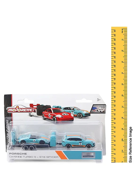 Original Licensed Majorette Diecast Porsche Cayenne Turbo S + 918 Spyder Car