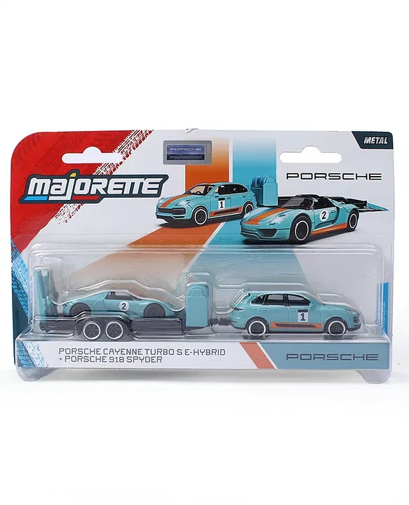 Original Licensed Majorette Diecast Porsche Cayenne Turbo S + 918 Spyder Car