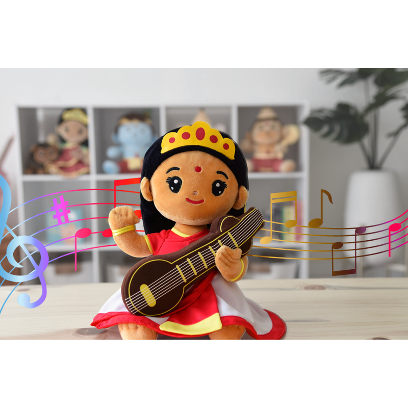 Saraswati Devi Collection - Mantra Singing Plush Toys With Modi Toys Book