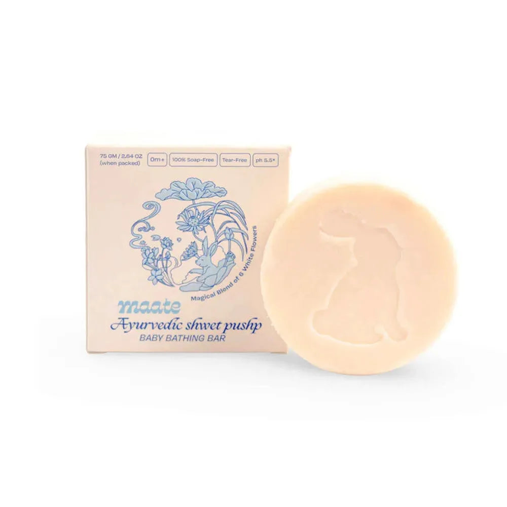 Maate Ayurvedic Shwet Pushp Baby Bathing Bar - 75gm (Single)