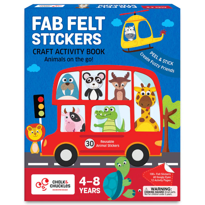 Chalk & Chuckles Fab Felt Stickers Craft Activity Book | Encourages Creativity Skills