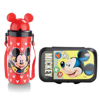 Original Licensed Disney Marvel Lunch box and Flipper & Premier Cartoon Water Bottle - Mickie Mouse