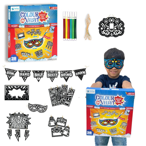 Colour-In Velvet Heroes & Power Craft Kit (3-10 Years)