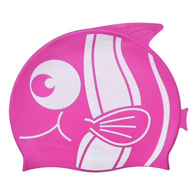 Fish Design Silicone Swimming Cap for Kids