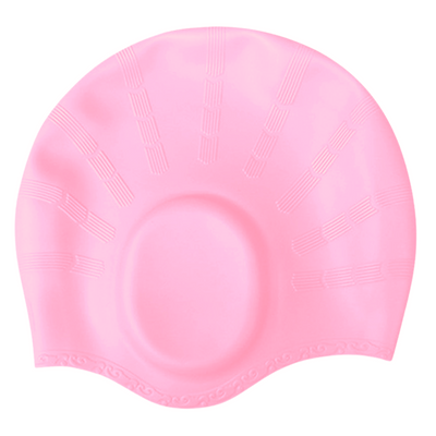 Ear Cover Hair Protection Silicone Swimming Cap Universal Size | Light Pink