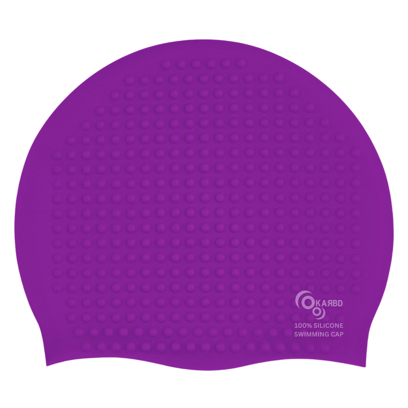 Bubble Drop Design Hair Protection Silicone Swimming Cap Universal Size | Purple