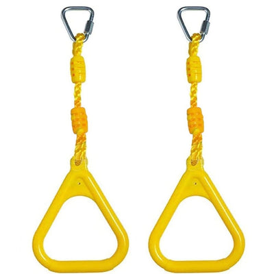 Heavy Duty Triangle Rings Set of 2 with Locking Delta Quick Links for Indoor Jungle Gym Play Set and Outdoor Playground for Swing Set