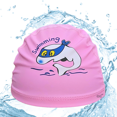 Cartoon Design Super Soft PU Swimming Cap for Kids | 4-14 Years