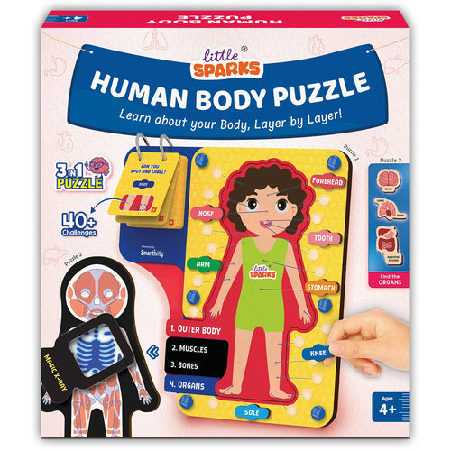 Little Sparks 3-in-1 Human Body Puzzle - 40+ Challenges Puzzle