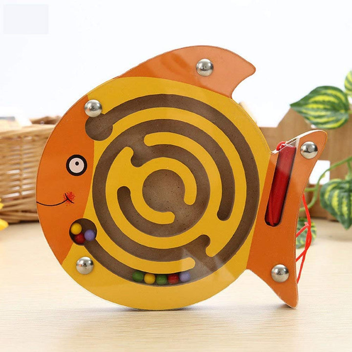 Magnetic Bead Maze Puzzle Board Game Toy - Fish