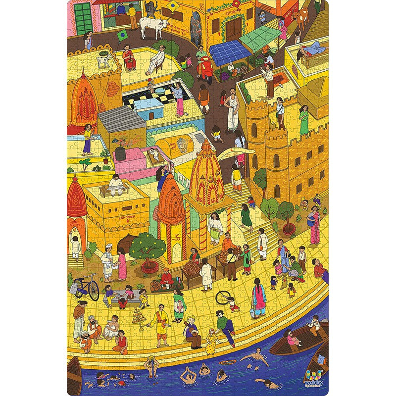 Holy City Varanasi Wooden Jigsaw Puzzle, 1000 Pieces