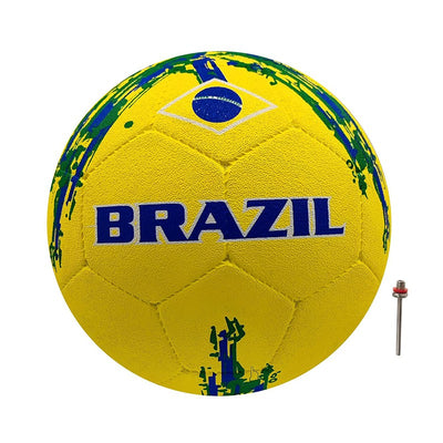 Flag Molded Rubber Street Football/Soccer Ball (Brazil, Yellow, Size-5)