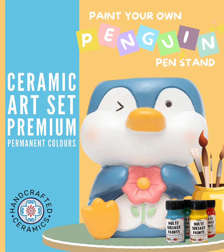 Craftopedia DIY Paint Your Own Pen Stand - Penguin