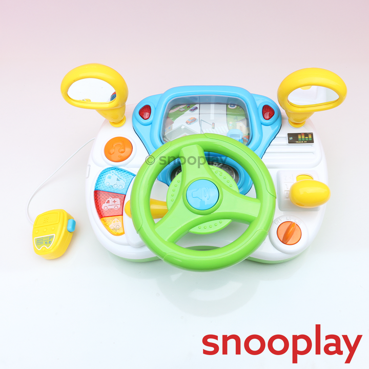 Tiny Racer Driving Simulation Toy with Steering Wheel, Mic, Lights & Sounds (3-8 Years)