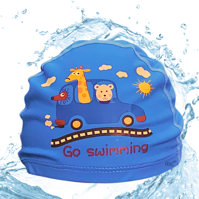 Cartoon Design Super Soft PU Swimming Cap for Kids | 4-14 Years