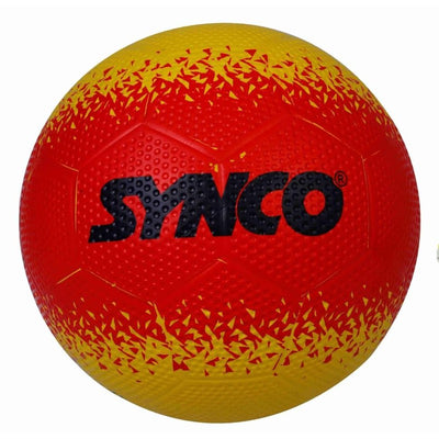 Molded Rubber Football Size-5, Red- Yellow with dimpled Textured