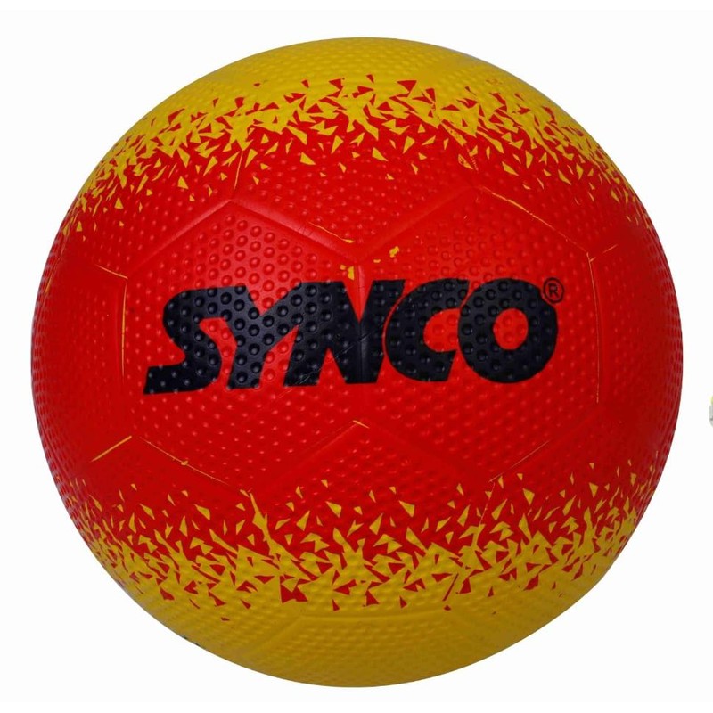 Molded Rubber Football Size-5, Red- Yellow with dimpled Textured