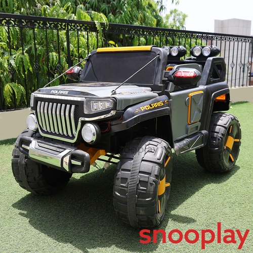 Don't Cry Toys Parental & Self Control | Battery Polrris Ride-On Jeep | Honk, Music, Light, Bluetooth Connectivity (1.5-8 Years)