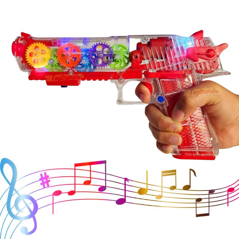 Lights Multi Musical Blaster with Moving Gears Concept Gun Toys with Colourful Flashing Light and Music toy for kids- Pink