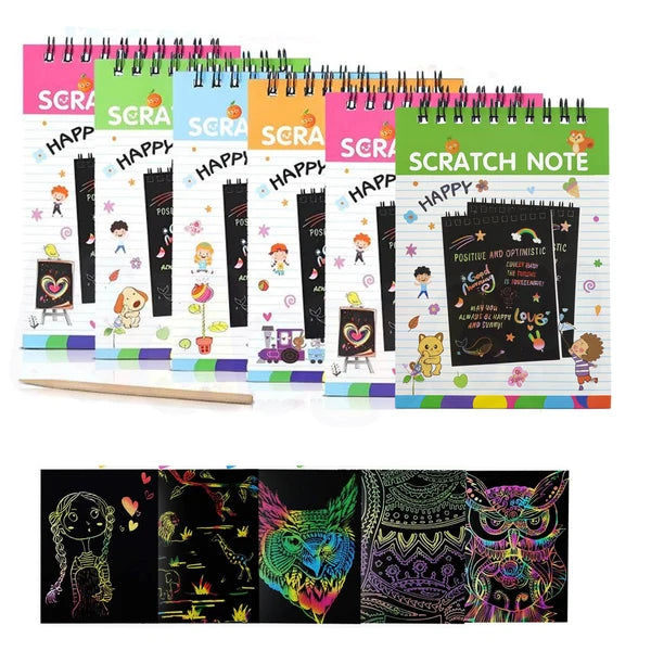 Kidology Scratch Art Notebook Set for Kids | Creative Drawing Art Book