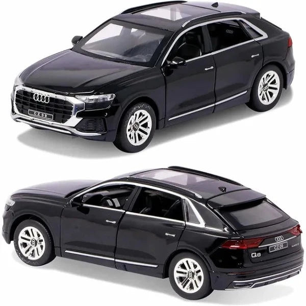 1:24 Scale Big Die-Cast Metal Car Resembling Audi Q8 With 6 Openable Doors, Light & Sound - Assorted Colours