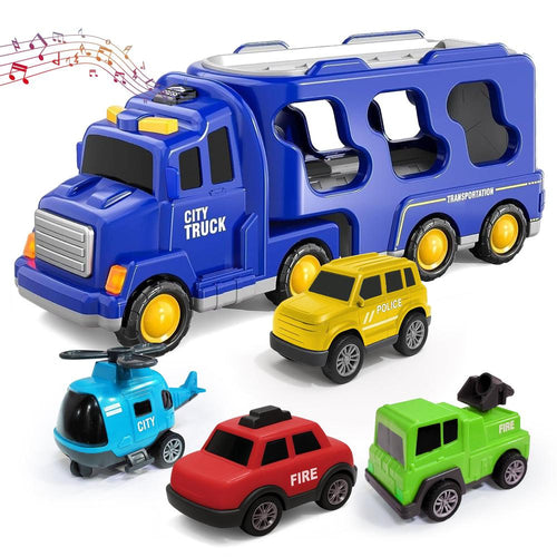 Kidology 5-in-1 Friction Powered Truck Toy Set