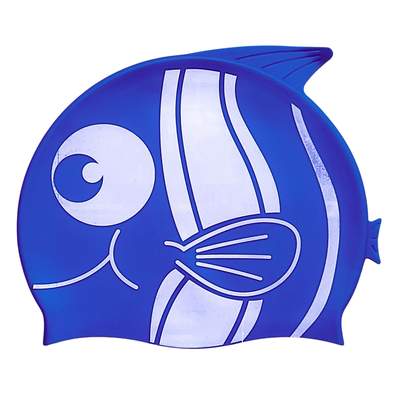 Fish Design Silicone Swimming Cap for Kids