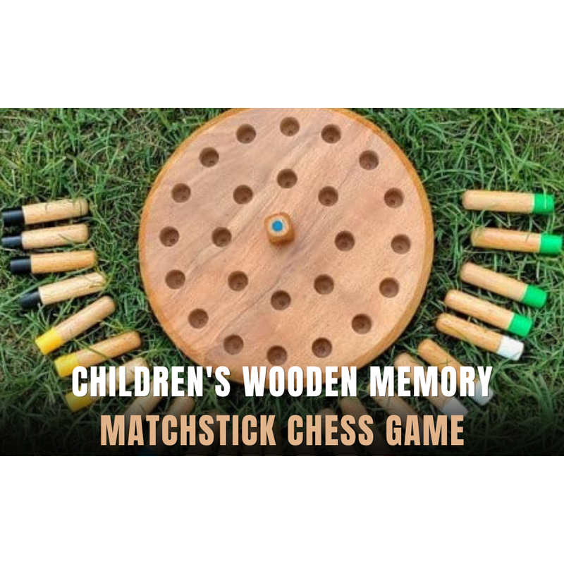 Wooden Memory Matchstick Chess Game